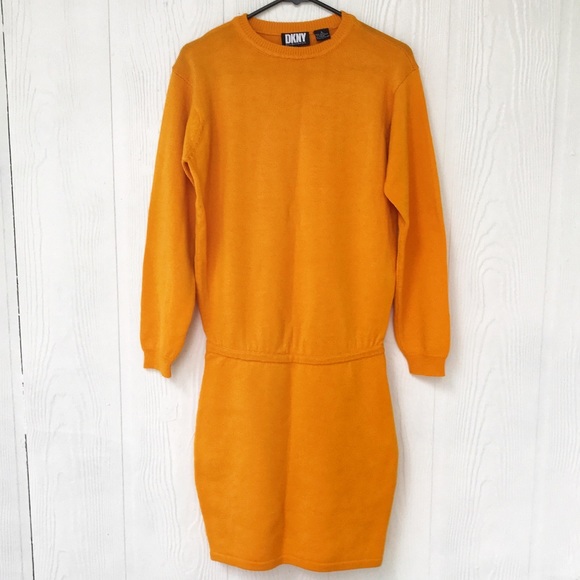 Dkny Dresses & Skirts - DKNY VINTAGE 90’s SWEATER DRESS IN ORANGE SIZE S